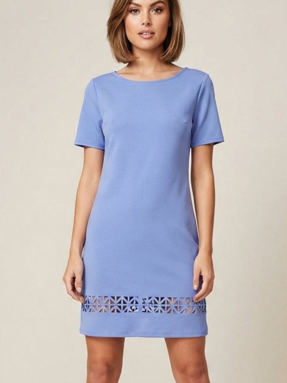 Periwinkle Blue Boohoo Dress with laser cut out 6 VGUC